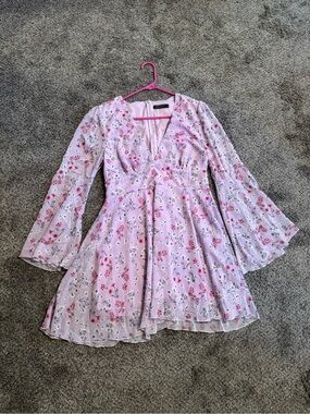 Women’s Lavender Floral Fit-and-Flare Dress